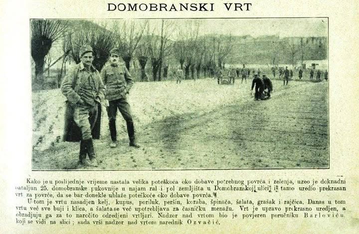 Ilica 1917. godine.  Domobranski vrt